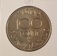 Hungary, Ungaria, 100 Forint Football World Championship 1990, 1988, KM#668, comemorativa