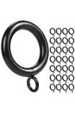 Inele pentru draperii din s&acirc;rmă de 6.2mm, diametru interior de 25mm, metal cu urechi &ndash; Negru 29 buc
