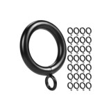 Inele pentru draperii din s&acirc;rmă de 6.2mm, diametru interior de 25mm, metal cu urechi &ndash; Negru 29 buc