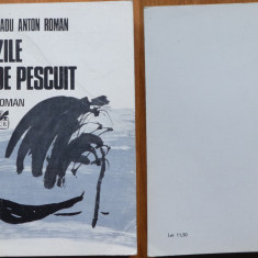 Radu Anton Roman , Zile de pescuit , 1985 , autograf catre Valentin Silvestru