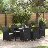 Cumpara ieftin Set de masă pentru grădină 7 pcs Negru poliratan