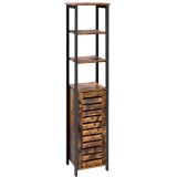 VASAGLE Dulap de depozitare in stil turn, 5 rafturi, compartiment cu usa, 37x30x167cm, maro rustic Household NewTrend