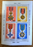 TIMBRE ROMANIA MNH LP 1366/1995- Decorații militare romanești- Bloc dantelat