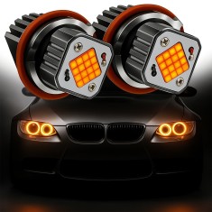 Set 2 Becuri LED Marker pentru Angel Eyes BMW 160W E83 E87 E60 E61 E53 E63 E64 E65 E66 - Lumina Portocalie 3000K Canbus, fara eroare de bec ars