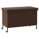 Gossi lada depozitare de gradina cu roti, maro 110x55x73 cm poliratan
