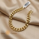 Cumpara ieftin Bratara unisex Atlas, placaj triplu cu aur 14K, 19 cm