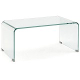 HOMCOM Masuta Cafea Sticla Temperata Design Monobloc Modern Living 80x45x35cm Transparent