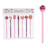 Set Creioane, Topper, 7 Bucăți, Culori Roz și Mov, Modele Diferite, Oem