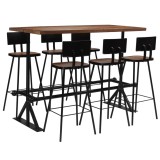 Set mobilier de bar, 7 piese, lemn masiv reciclat