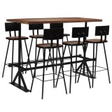 VidaXL Set mobilier de bar, 7 piese, lemn masiv reciclat