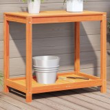 Cumpara ieftin Masă plantare cu raft maro ceruit 82,5x50x75 cm lemn masiv pin