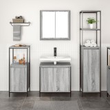 Gossi set mobila baie din 3 piese in gri sonoma din lemn prelucrat