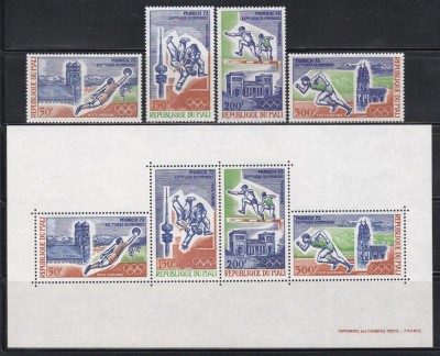 Mali 1972 - Jocurile Olimpice - Munchen, PA, Serie + Colita, MNH foto