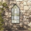 VidaXL Oglindă de grădină, negru, 100x45 cm, fier uz exterior