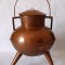 Magnifica oala de camp, opera populara facuta manual, din cupru, 7L 43,5cm