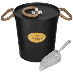 Frapiera Metalica Neagra cu Capac &amp; Scafa &Oslash;19,5x20,5cm