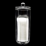 Suport Acrilic Dischete Demachiante, Transparent, Dimensiuni 7.5x18 cm, Capac Inclus, Oem