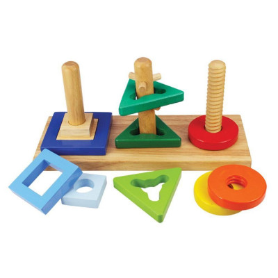 Joc de potrivire - 3 forme geometrice PlayLearn Toys foto