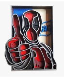 Tablou din Lemn &ndash; Deadpool 3D, 7 Straturi, Oem