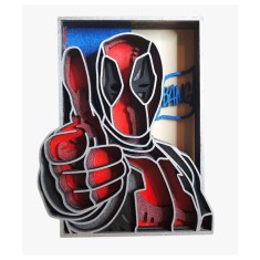 Tablou din Lemn &ndash; Deadpool 3D, 7 Straturi