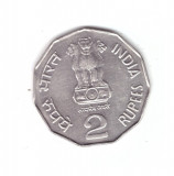 Moneda India 2 rupees 2000 MMD, stare foarte buna, curata, Asia, Cupru-Nichel