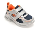 Pantofi sport SKECHERS argintii, METEOR-LIGHTS, din material textil
