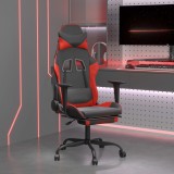 VidaXL Scaun de gaming cu masaj/suport picioare, negru/roșu, piele eco