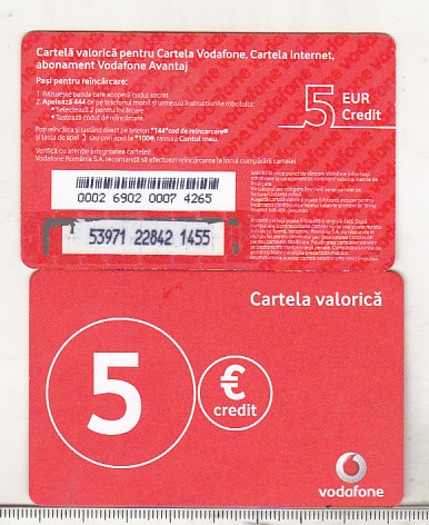 bnk card Romania - Vodafone - reincarcare 5 euro - RO-VOD-REF-0038?