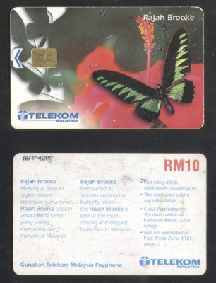 Malaysia - Telephone card Butterflies CT.008 foto