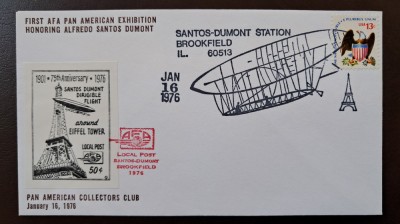 ZEPPELIN 1976 Local Post Santos Dumont FDC PERFECTA foto