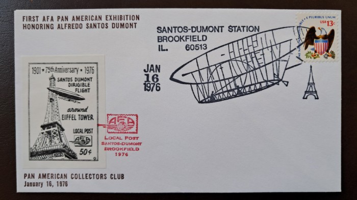 ZEPPELIN 1976 Local Post Santos Dumont FDC PERFECTA