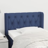VidaXL Tăblie de pat cu aripioare albastru 83x16x78/88 cm textil