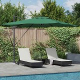 VidaXL Umbrela Parasol Roma Cantilever cu LED-uri - Verde, 286 x 285 x 270 cm din Aluminiu
