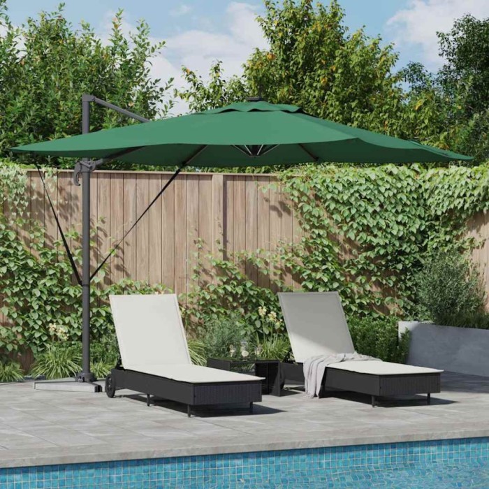 vidaXL Umbrelă de soare Verde 286 x 285 x 270 cm Aluminiu