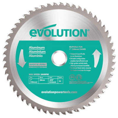 Disc pentru fierastrau circular, taiere aluminiu Evolution EVOBLADEAL-0422, O180 x 20 mm, 54 dinti foto