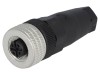 Conector M12 Mama 4 Pini IP67 Hirschmann Cablu 4-6mm, 4A, 0.25kV, 0.75mm2, Negru