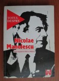 TOTUL DESPRE NICOLAE MANOLESCU - MIRCEA MIHAIES