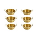 Set 6 sosiere din otel inoxidabil cu doua manere