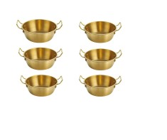 Set 6 sosiere din otel inoxidabil cu doua manere