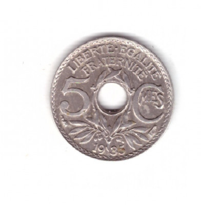Moneda Franta 5 centimes 1935, stare foarte buna, curata foto