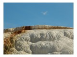 Tablou Canvas, "Terase calcaroase sub cer senin", Roci, Terase, Albe, Naturale, Peisaj, Geologie, Cer, Mineralizare, Straturi, Texturi, 39 x 26 cm, CM