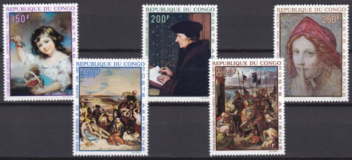 DB1 Pictura Delacroix Russell Congo 5 v. MNH