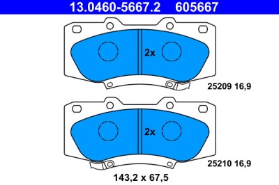 ATE 13.0460-5667.2 set placute frana,frana disc foto