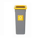 Cos Plastic Reciclare Selectiva, Capacitate 20l, Plafor Fit - Gri Cu Capac Galben - Plastic