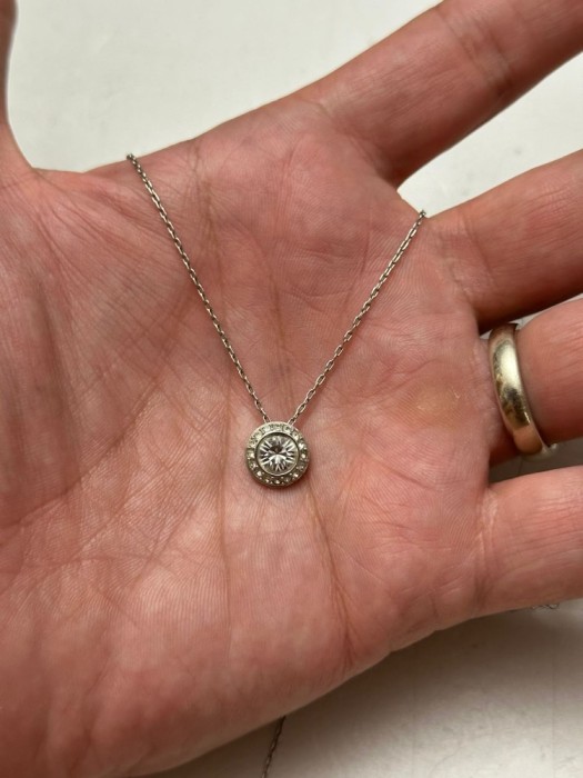LANT + PANDANTIV CRISTALE SWAROVSKI - Rotund - Original !