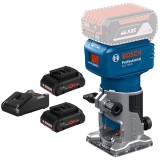 Bosch GLF 18V-8 + ProCORE + GAL 18V-40 - Masina de frezat 6 6.35 8 mm + Set 2 acumulatori si incarcator Li-Ion 18 V 4 Ah