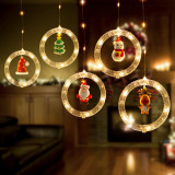 Instalatie de Craciun tip Perdea de Lumini cu Figurine Iluminate si 125 Becuri LED, Lungime 1.8m si Lumina Alba pentru Interior si Exterior, Familly Christmas