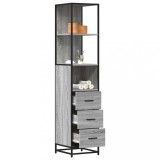 vidaXL Dulap de baie, gri sonoma, 35x37,5x166 cm, lemn prelucrat