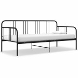 Cumpara ieftin Cadru de pat canapea, negru, 90 x 200 cm, metal