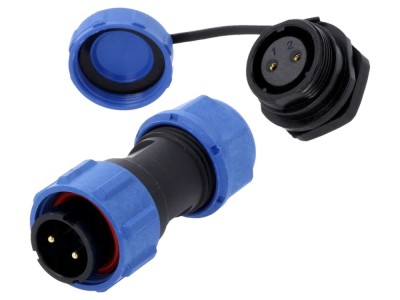 Conector circular 2 pini IP67 3A 500V foto